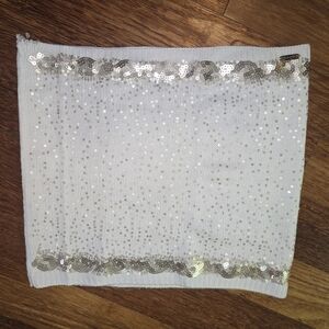 Calvin Klein Cream and Silver Sequin Wrap